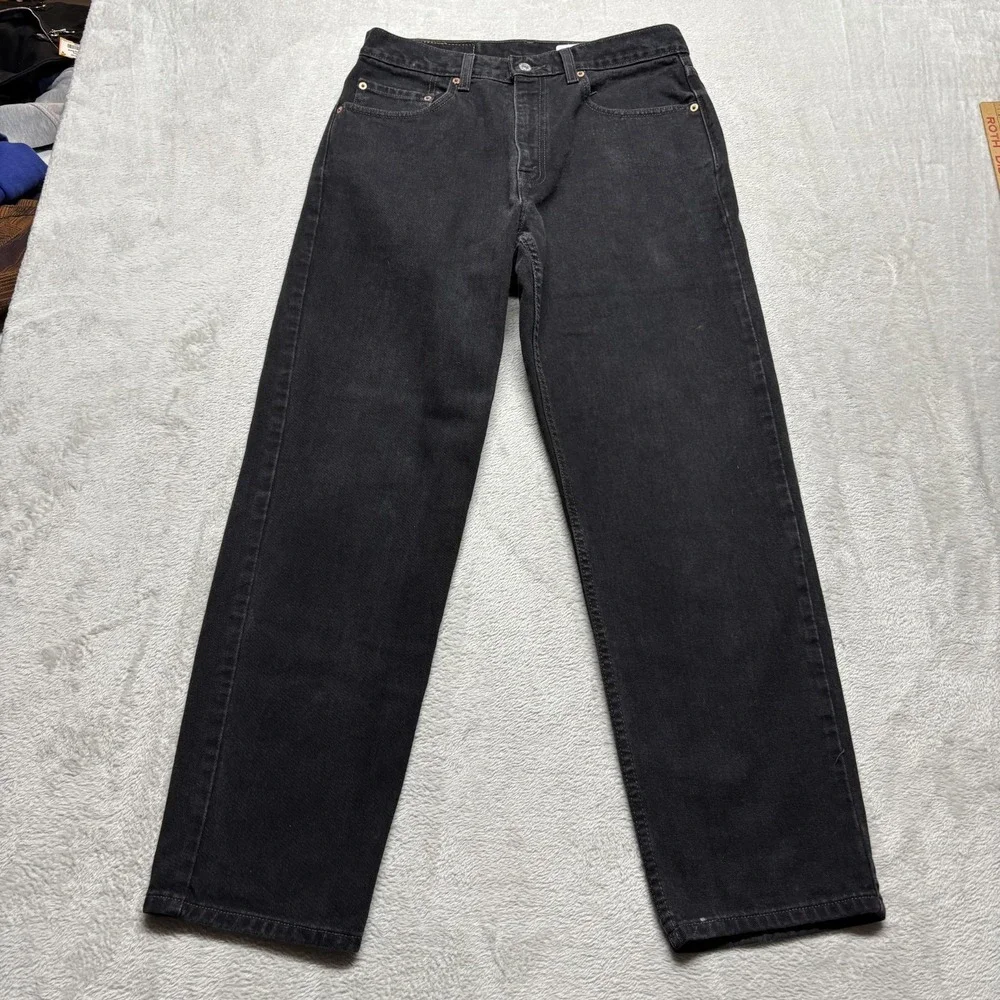 Vintage Levis 550 Jeans 33x30 (Fits 32x30) Black Denim Relaxed Fit Y2K Red Tab